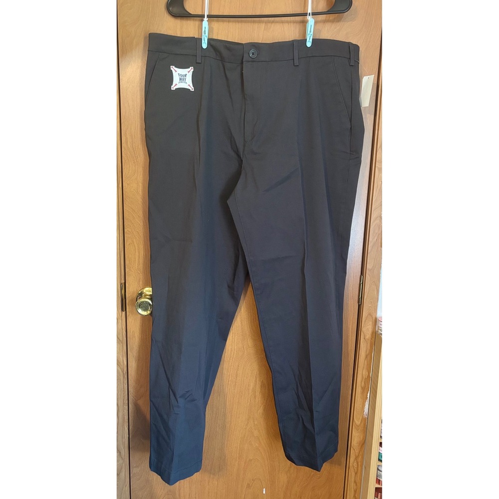 IZOD Sport Flex Straight Fit Chinos 40x30 Non-Iron Khaki & Asphalt 3 Pair Bundle